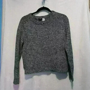 Divided size S black and white merle cropped sweater long sleeve acrylic